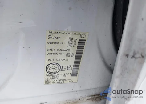 2013 Nissan Titan Pro-4X/S/Sl/Sv из США, поврежденный, VIN 1N6AA0EC0DN311874